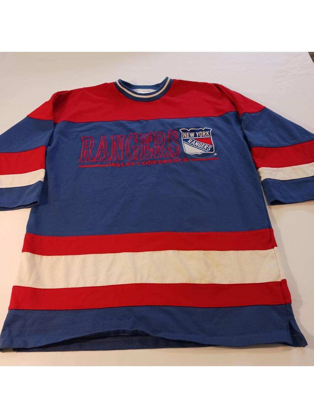 VTG  90s Baseball New York Rangers Wales Conference By College Concepts Shirt L